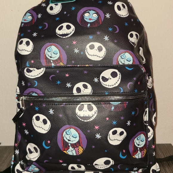 DISNEY TIM BURTON'S THE NIGHTMARE BEFORE CHRISTMAS JACK & SALLY LARGE BACKPACK - Picture 2 of 16